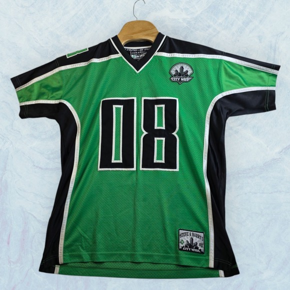 Steve & Barry's Citywide Brooklyn Green Black‎ #08 Football Jersey Size Medium - Picture 1 of 11